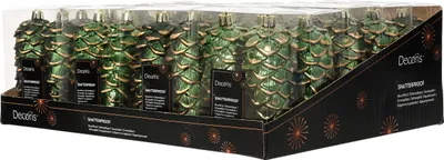 Produktbild von Christbaumschmuck Zapfen 12cm Kunststoff 2 Stück - Piniengrün