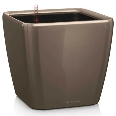 Obrázek produktu pro Sázecí květináč LECHUZA QUADRO Premium LS 35 Taupe vysoký lesk | květináč se zavlažovacím systémem | vysoce lesklý povrch | 35,5 x 35,5 x 32,5 cm | 16165