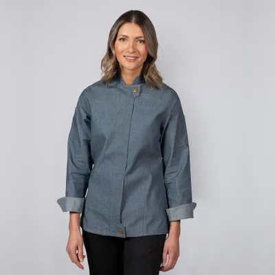 Produktbild von Damen Kochjacke, Gr. 4XL : 4XL : navy : 100% Baumwolle