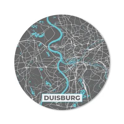 Produktbild von MuchoWow® Mauspad Mousepad Deutschland - Blau - Duisburg - Stadtplan - Karte 30x30 cm - Mousepads - Maus Mat - Pad - Mausunterlage - Tischunterlage - Schreibtischmatten