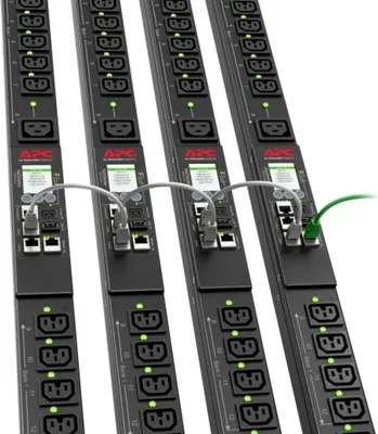 Produktbild von APC Rack PDU 9000 Switched APDU9953 - Stromverteilungseinheit (Rack - einbaufähig) - Wechselstrom 230 V - 7400 VA - Ethernet 10/100/1000 - Eingabe, Eingang IEC 60309 32A - Ausgangsanschlüsse: 24 (3 x IEC 60320 C19, 21 x IEC 60320 C13) - 0U - 3.05 m Schnur
