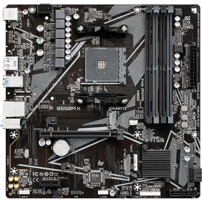 Immagine prodotto di Gigabyte B550M K - 1.0 - Scheda madre - micro ATX - Socket AM4 - Chipset AMD B550 - USB 3.2 Gen 1 - Gigabit LAN - Grafica integrata (CPU necessaria) - Audio HD (8 canali) (B550M K)