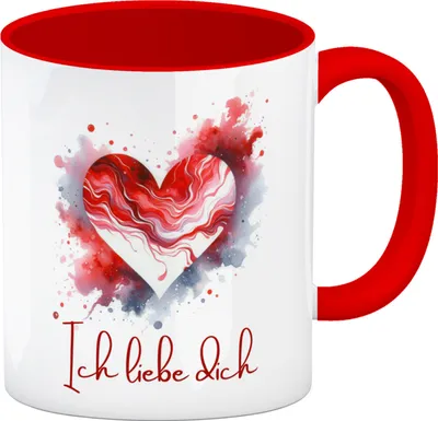 Produktbild von Ich liebe dich Kaffeebecher in rot