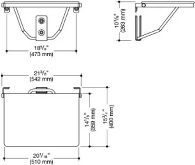 Produktbild von HEWI 900.51.21040 DU-Klappsitz,re-eckig(USA)Sys 900,