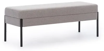 Produktbild von Graue Schlafzimmer Sitzbank Designer Holzgestell Textil Polsterbank