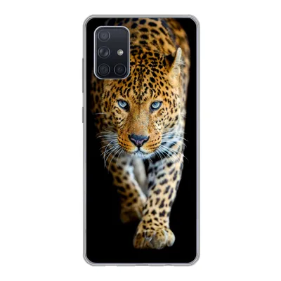 Produktbild von MuchoWow® Handyhülle Schutzhülle Hülle für Samsung Galaxy A51 5G Leopard - Tiere - Porträt - Wildtiere - Schwarz Silikon Softcase Handy Hülle - Abbildung