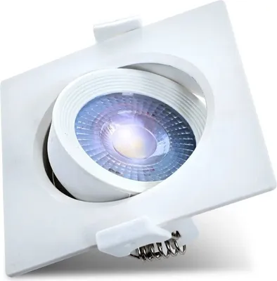 Obrázok produktu pre LED 5W COB zapustené bodové svetlo 38° otočné 90x90mm uhlové teplé biele bodové zapustené svetlo 380 lumenov stropné svetlo biele