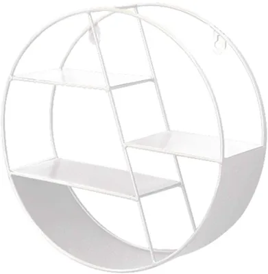 Produktbild von Rundes Wandregal modern aus Metall, Gewürzregal im Industrie Design, Küchenregal, Wanddeko, Hängeregal, Regale für die Wand, Wandregal schwimmende Regale Metall hängende Regal Dekoration