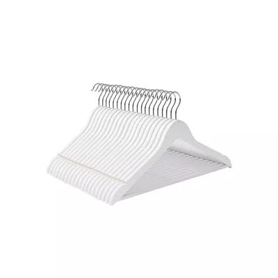 Immagine prodotto di In And OutdoorMatch Appendiabiti Deluxe Chelsey - 10 pezzi - Antiscivolo - Appendiabiti per pantaloni - Salvaspazio - 44,5 x 23 x 1,2 cm - Bianco