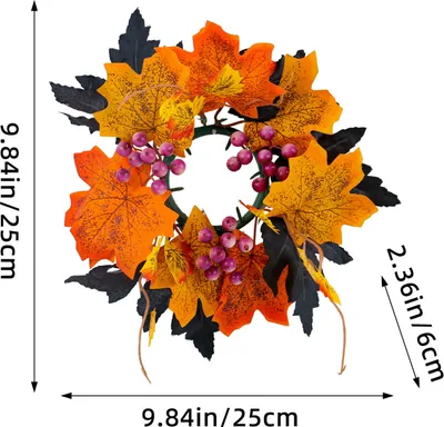 Produktbild von Halloween Ahornblatt Kranz Herbst Girlande Künstliche Ranken Tür Hängen Anhänger Halloween Thanksgiving Home Dekoration