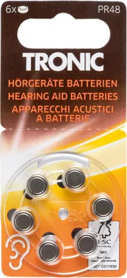 Produktbild von Tronic Hörgeräte Batterien 6 Stück Ansmann PR48