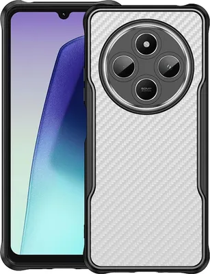 Image de Coque de protection hybride en PC et TPU pour Xiaomi Redmi A4 5G, motif carbone, noir