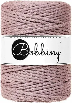 Obrázek produktu pro Bobbiny 3PLY Macramé Rope 5 mm 100 m Mauve Šňůra