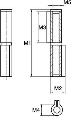 Produktbild von Torband Ø 20 mit Anschweißfahne 8 mm Höhe: 200 mm Torbeschlag zum Anschweißen Scharnier Torscharnier von SOTECH