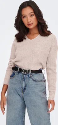 Image de Pull chaud en maille Stretch Sweater col V manches longues ONLDANIELLA | XL