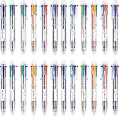Produktbild von TRANKIELO® - 30 Stück, Kugelschreiber 6-in-1 - Mehrfarbige Kugelschreiber, 0,5 mm - Ausziehbare Stifte für Schule und Büro