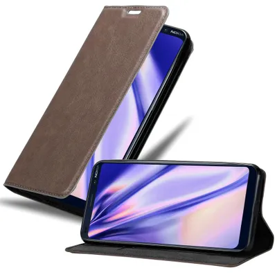 Immagine prodotto di Cadorabo cover per Nokia 9 PureView cover protettiva in marrone custodia per cellulare cover chiusura magnetica
