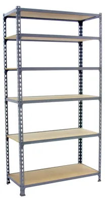 Produktbild von PROREGAL Schwerlastregal GIANT MULI | HxBxT 250x100x40cm | 6 Fachböden | Fachlast 150kg | Grau | Lagerregal Kellerregal Werkstattregal Metallregal Fachbodenregal Steckregal