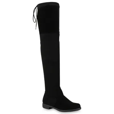 Obrázok produktu pre Mytrendshoe Dámske vysoké čižmy nad kolená Topánky Look 811876, Farba: čierna, Veľkosť: 38