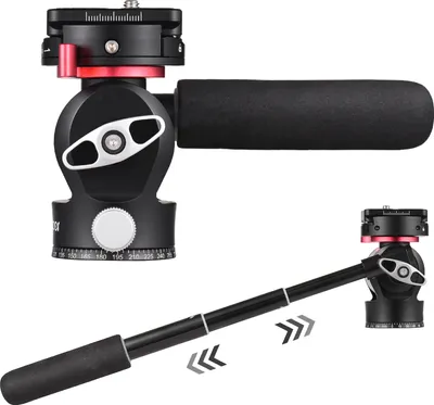 Produktbild von Andoer Kompakter Fluid-Video-Stativkopf, Panorama-Stativhalterung, Aluminiumlegierung, 10 kg/22 lbs Tragfaehigkeit, Kamera-Videokopf fuer Stativ, DSLR-Camcorder, Teleskop