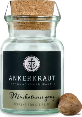 Produktbild von Muskatnuss, ganz, 6 Stück im Korkenglas