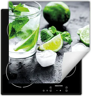 Produktbild von DarHaus Herdabdeckplatte 60x52 cm Anti Rutsch Matte Aufrollbar, Limmete - Wasser