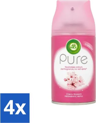 Produktbild von Air Wick - Lufterfrischer Nachfüller - Kirschblüte - Automatisches Spray - 250 ml - Vorteilspack - 4 Stücke