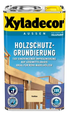 Produktbild von Xyladecor Holzschutz-Grundierung auf Lösemittelbasis, Farblose Imprägnierung speziell für Nadelhölzer, Farblos, 750 ml