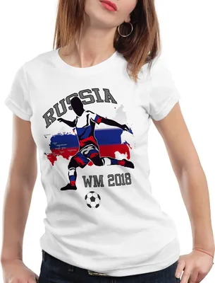 Produktbild von style3 WM 2021 2022 Russland Damen T-Shirt Fußball Weltmeisterschaft Trikot Russia, Farbe:Weiß, Größe:M