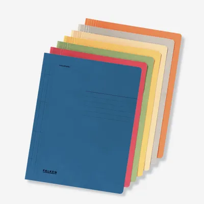 Produktbild von Falken-pakket entfernt, Übersetzung: Originales Paket mit 10 Recyclingmappen DIN A4, farbig sortiert, Blauer Engel, karton, ideal für Schule und Universität.