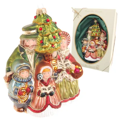 Glas Christbaumschmuck, Sterrensängerfamilie, 16 cm