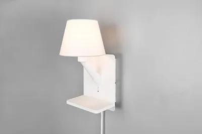 Produktbild von Trio Leuchten Wandleuchte COMFORT E14 weiß matt Metall/Stoff