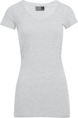 Produktbild von Slim-Fit V-Ausschnitt T-Shirt Lang Damen, Sportgrau, XS