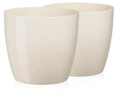 Productafbeelding van Set van 2 Decoratieve Bloempotten in Ecru