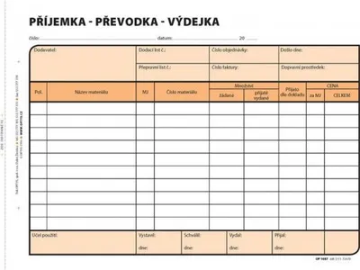 Obrázek produktu pro Příjemka, převodka, výdejka
