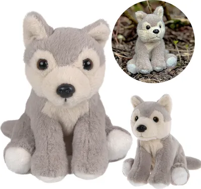 Produktbild von Charlie Bears Wolf-Maskottchen, aus der Serie Cuddle Cubs, ein kleiner Plüsch ideal für Babys, 13 Zentimeter