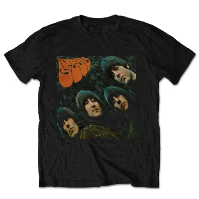 Immagine prodotto di The Beatles | Maglietta ufficiale della band | Copertina dell'album Rubber Soul, media, nera