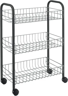 Immagine prodotto di metaltex 938000026 metaltex Carrello multiuso Sprinter, 3 ripiani, argento-nero
