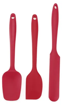 Produktbild von Silikon-Spatel-Set - 3-teilig hitzebeständig - Küchenwender - Rot