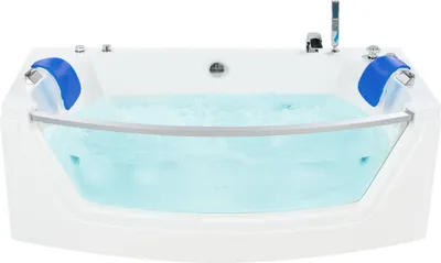 Produktbild von BELIANI Whirlpool-Badewanne Weiß 175 x 85 cm mit Farblichttherapie Wasserfall Sichtfenster Modern