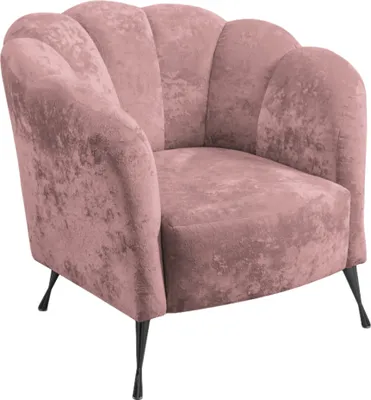 Produktbild von Ravio Cocktailsessel Adria, Stilvoll Muschelsessel, Muschelstuhl, Freizeitsessel für Wohnzimmer, Armlehnstuhl (Eureka 2142 + Schwarze Beine)