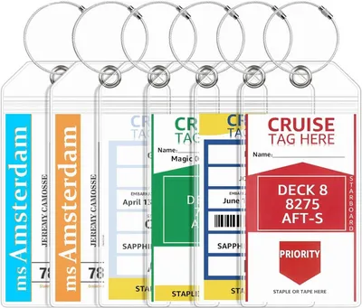 Productafbeelding van XXL Kofferlabels, Waterdicht PVC, 6 Stuks, 19 x 11 cm, Voor Cruises