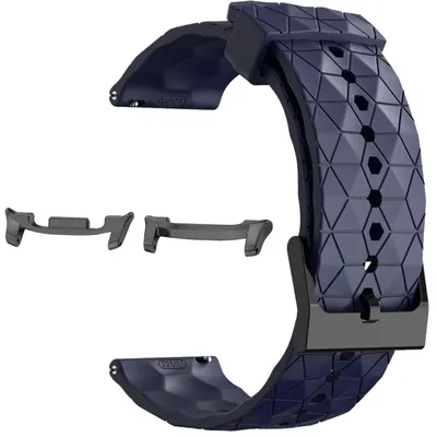 Productafbeelding van Voor Samsung Galaxy Watch 8 / 8 Classic / Ultra 2: siliconen sportband met voetbaldesign, donkerblauw