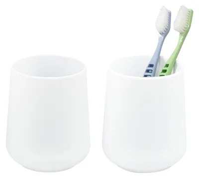 Produktbild von eluno Becher Set TESERO 2tlg. mit Soft-Touch Oberfläche, aus Kunststoff in Weiß