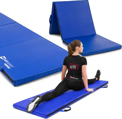 Obrázok produktu pre Hop-Sport Gym Mat Skladacia mäkká podlahová podložka Skladacia pre domáce fitness Mat Gym Mat - Medium 5cm HS-065FM Blue