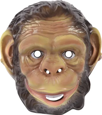 Image de Bristol Novelty Masque de chimpanzé unie pour adultes, en plastique BN1335 (taille unique) (Marron)