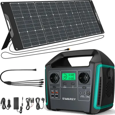 Produktbild von SWAREY S1000 Tragbare 1000W(Spitzenwert 1500W)  Solarspeicher Power Station Powerstation 725,76Wh 201600mAh Solar Generator Solargenerator Stromerzeuger Ladegerät mit 200W Solarpanels Solaranlagen Solarladegerät Solarzelle Solarbox Akku Powerbank Typ-C/USB für Notstrom/Camping/Notfall/Reise/CPAP/Wohnmobile/zu Hause