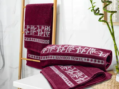 Obrázok produktu pre Bambusová osuška BAMBOO 70x140 cm vínová, 70% bambus | 30% bavlna