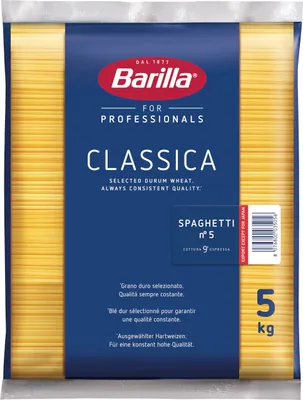 Produktbild von Barilla Hartweizen Pasta Spaghetti n. 5 – 1er Pack (1x5kg)