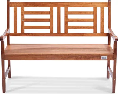 Image de Banc d'extérieur 48 po/121,9 cm Banc de jardin en bois 700 lb/317,5 kg Banc de parc, de terrasse, de cour ou de porche